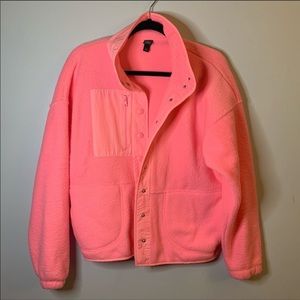 Wild Fable hot pink button fleece jacket